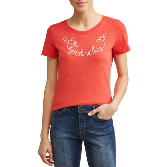 EV1 from Ellen DeGeneres Good Vibes Short Sleeve Graphic Tee Women's