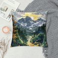 Autua Mountain Trees Road Graphic Decorative Cushion Cover for Home
