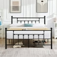 thumbnail image 2 of VECELO Antique Full Size Bed Frame, Metal Platform Bed with Victorian Style Headboard, Black, 2 of 7