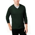 thumbnail image 1 of Alfani Men’s Solid V-Neck Cotton Sweater (Green, XL), 1 of 1