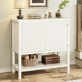 thumbnail image 4 of Garvee Farmhouse Console Table with Storage - 2 Fluted Door Cabinet, Entryway Sofa Table & Buffet Sideboard for Living Room, Dining Room & Hallway - Rustic White Wooden Shelf & Cabinet, 4 of 8