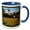 Blue/White, variant on 3drose, Mountain View - Olympic National Park, 11oz Two-tone Blue Mug