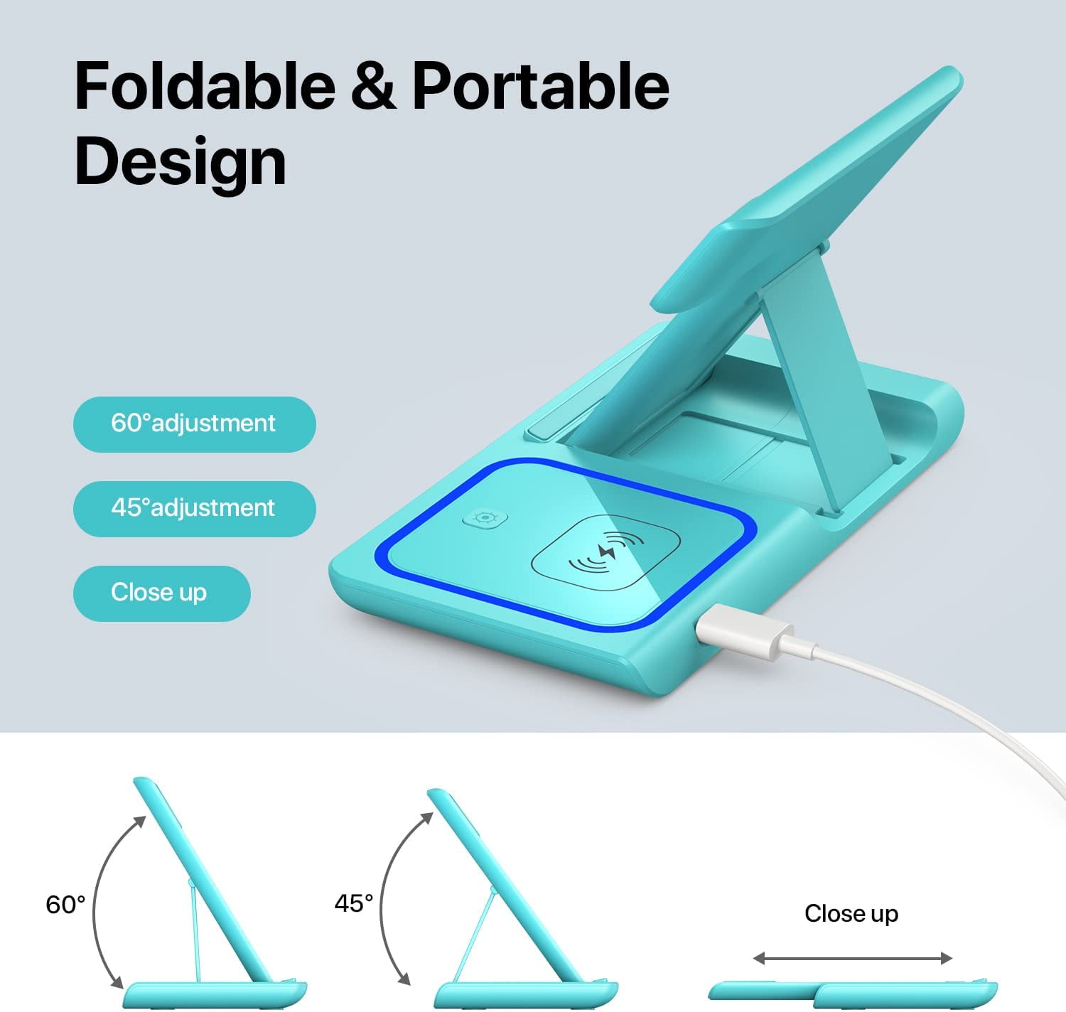 Wireless Charger, 3 in 1 Wireless Charging Station, Fast Wireless Charger Stand for iPhone 14/13/12/11/Pro/Max/XS/XR/X/8/Plus, for Apple Watch 7/6/5/4/3/2/SE, for AirPods 3/2/Pro