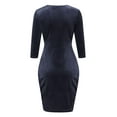 thumbnail image 5 of Women's Velvet Dress Tulip Shape Bodycon Party Mini Dress LBD (Black), 5 of 9