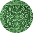 thumbnail image 1 of Ahgly Company Indoor Round Oriental Emerald Green Traditional Area Rugs, 7' Round, 1 of 4