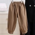 thumbnail image 6 of Odeerbi 3-12 Years Kids Boys Girls Floral Embroidered Cotton Pants Mid Waist Loose Long Pants with Pocket, 6 of 9