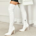 thumbnail image 3 of Mepaouo Over the Knee Boots for Women Leather Pointy Toe Thigh High Boots Sexy Stiletto High Heel Shoes, 3 of 7