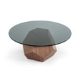 thumbnail image 2 of Limari Home Rackham 35" Mid-Century Glass & Veneer Coffee Table in Walnut, 2 of 3