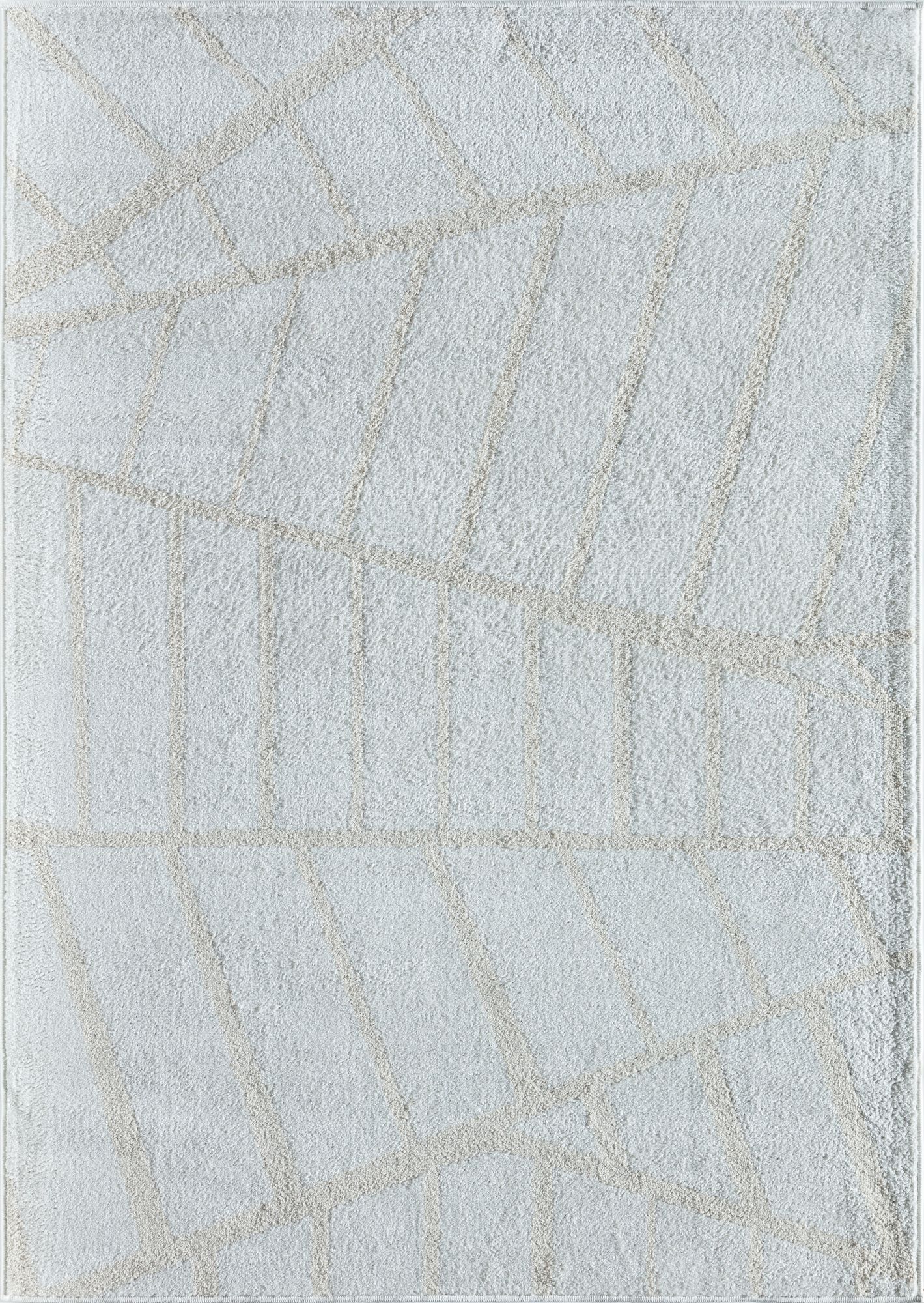 Mason Brooks Azure AZ45C Shell White Geometric Contemporary Tan Area Rug, 8'3" X 10'0"