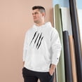 thumbnail image 3 of Effete Feline Claw Marks Scratch Champion Hoodie, 3 of 4