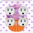 thumbnail image 1 of Metal Light Switch Plate Cover Pastel Purple Cupcake Heart Wallpaper CAK035, 1 of 13