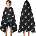 thumbnail image 3 of Black Cat Head Pattern Hooded Bath Towel，60"x35" for Ages 3 To 12 Kids, Quick Dry Lightweight Soft Microfiber Hood Beach Towel Cover Up for Kids, 3 of 7
