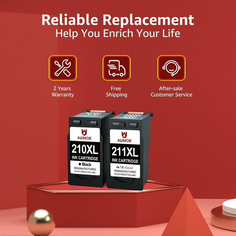 210XL 211XL Ink Cartridges Replacement for Canon Ink 210 and 211 for PIXMA IP2702 MP230 MP240 MP250 MP280 MP480 MP490 MP495 MX320 MX330 MX340 Printer