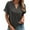 Dark Gray, variant on Women's Button Cotton Top Solid Short Sleeve T-Shirt Spring Summer Fashion Blouses