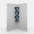 thumbnail image 4 of Ada Home Decor Furniture 8.66" 3 Tier Petrol Blue Chicago Modern Wall Shelf, 4 of 7
