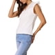 thumbnail image 4 of TOP DE ENCAJE INSPIRADOR para mujeres, blusas básicas de manga corta en V, talla XL, blanca, 4 of 6