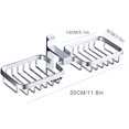 thumbnail image 3 of Ounissouiy Jabonera de baño doble de alta calidad, sin perforaciones de aluminio, sin perforaciones, soporte para estante montado en la pared, Juegos de accesorios de baño, 3 of 6