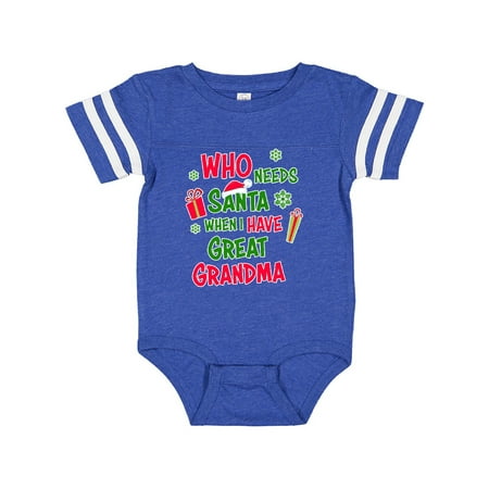 

Inktastic Who Needs Santa When I Have Great Grandma Gift Baby Boy or Baby Girl Bodysuit