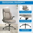 thumbnail image 2 of Scranton & Co Big & Tall Leather Chair in Taupe - 400 lb Capacity, 2 of 12