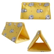 Small Reptile Gecko Hide Cave Portable Tunnel Hideaway for Leopard Gecko Hideout Dwarf Hamster Habitat Shelter Decor ( Yellow )