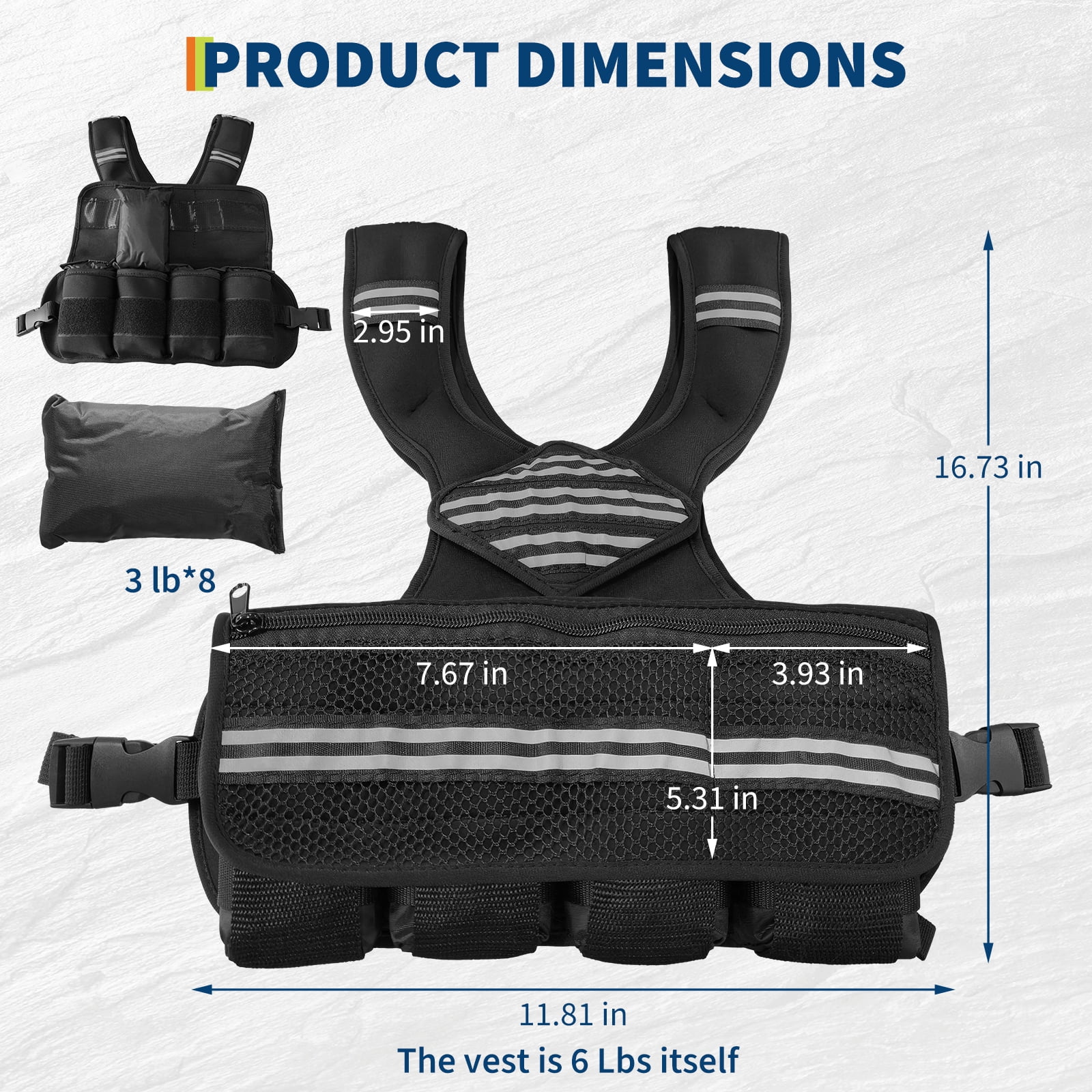 Gaderth 6-30 LBS Weight Vest with Reflective Stripe,Neoprene Workout Vest for Workout, Strength Training, Running, Fitness, Muscle Building, Weight Loss, Weightlifting