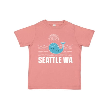 

Inktastic Seattle Washington Cute Whale Travel Gift Toddler Boy or Toddler Girl T-Shirt