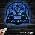 thumbnail image 3 of Craftnamesign Custom Powerlifting Workout Metal Wall Art LED Light, Deadlift Barbell Name Sign, 3 of 5