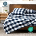 thumbnail image 5 of Bare Home Ultra-Soft Sheet Set - Premium 1800 Collection - Deep Pockets - 4-Pieces - Queen, Gingham Blue, 5 of 8