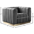 thumbnail image 5 of Pemberly Row Modern / Contemporary Upholstered Gray Finish Velvet Chair, 5 of 6