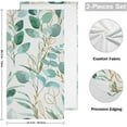thumbnail image 2 of Watercolor Leaf Kitchen Hand Towels 2 PCS, Eucalyptus Leaves Fingertip Bath Towels Ultra Soft and Highly Absorbent, Decorative Face Towels Dish Washcloths, 28.3"x14.4", 2 of 5