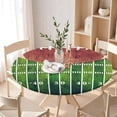 thumbnail image 7 of American Football Field Round Fitted Tablecloth with Elastic Edge,Water-Resistant Retro Green Sport Grass with Numbers Table Cover for 48-52" Found Tables Rugby Table Cloth for Dinner,Outdoor,Patio, 7 of 7
