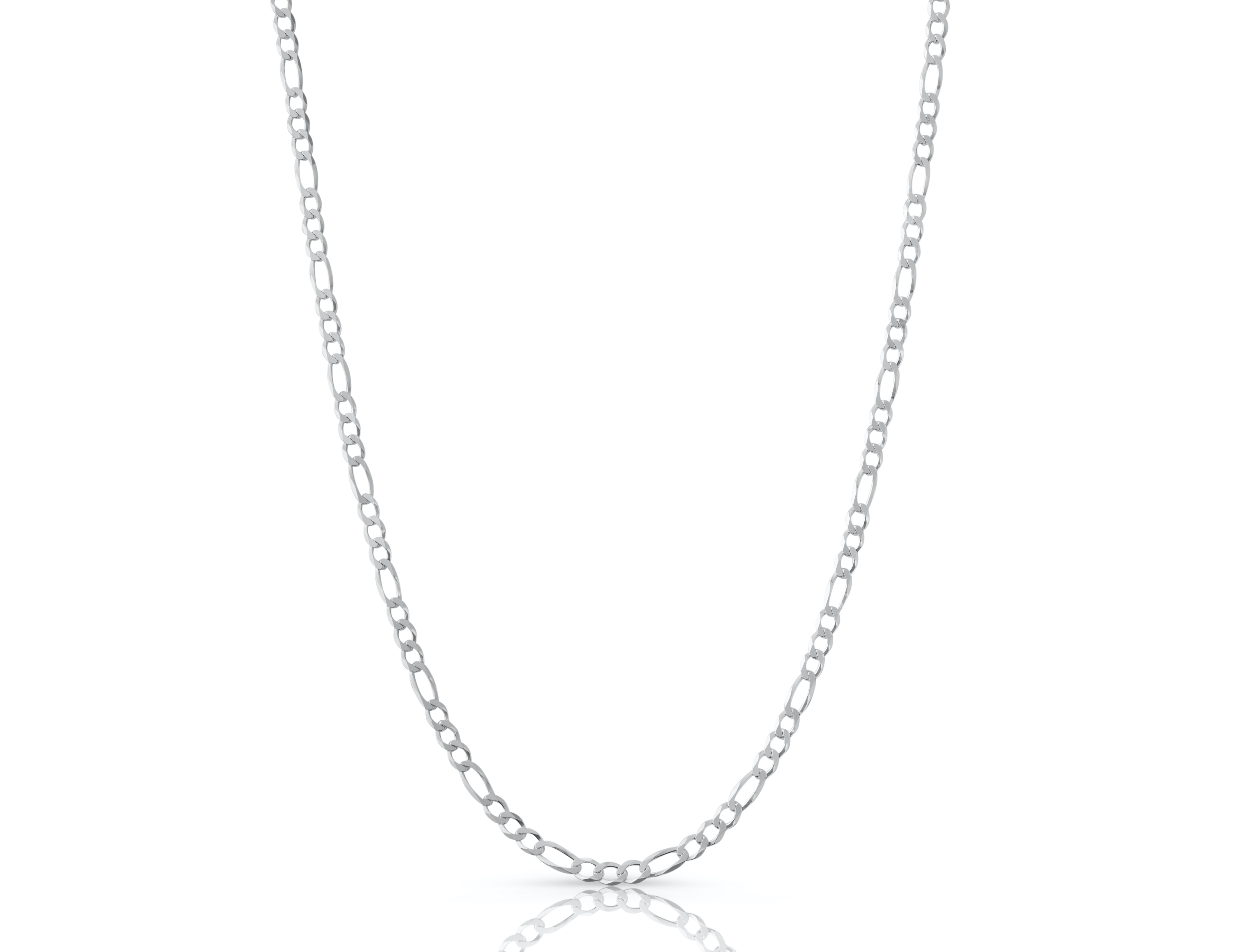Men/'s Sterling Silver Italian Solid Figaro Link-Chain Necklace