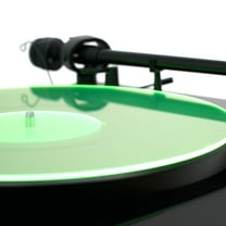 Hudson Hi-Fi Acrylic Turntable Mat - 11.75" Green Lit Vinyl Record Mat - Precision Machined Turntable Platter Mat With Record Label Recess - See-Through for 12" Turntable Platters