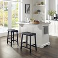 thumbnail image 2 of Crosley Julia Stainless Steel Top Kitchen Island with Saddle Stools in White, 2 of 6