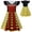 A, variant on Girls Cartoon Costume Flutter Sleeve Dress for Halloween Fantasy Play Cosplay
