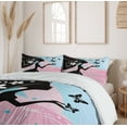 thumbnail image 6 of Ambesonne Nature Duvet Cover Sets, Butterfly Floral Head, 2-Queen, Black Pale Pink Sky Blue, 6 of 7