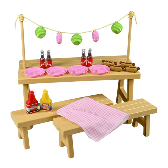 My Life As Picnic Table Play Set for 18" Dolls, 19 Pieces Included