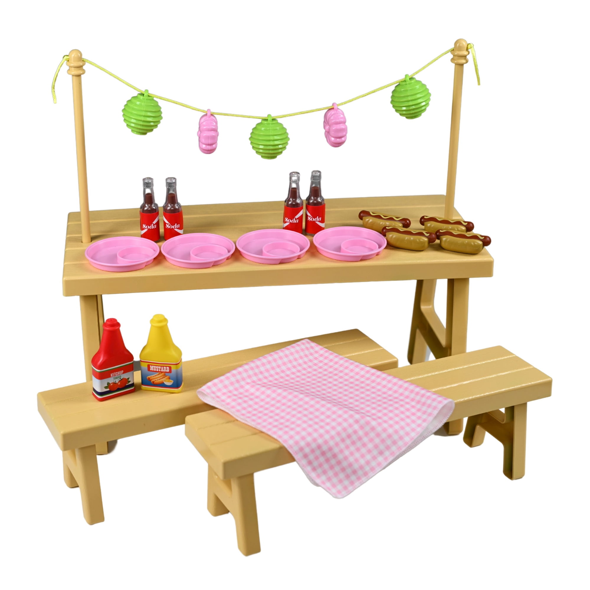 My Life As Picnic Table Play Set for 18 in Dolls, 19 Pieces