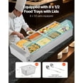 thumbnail image 2 of 1700W High-Capacity Commercial Food Warmer, 8-Pan Stainless Steel Steam Bain Marie Countertop Unit with Glass Cover & Dual Ladles, Ideal for Party Catering, Restaurant Buffets, 2 of 10