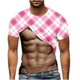 thumbnail image 2 of Jinhomg Funny T-Shirt for Men 2025 Novelty 3D Print Muscle Tops Lightweight Comfy Short Sleeve Crew Neck Tees Trendy Holiday Party T Shirts Pink L, 2 of 5