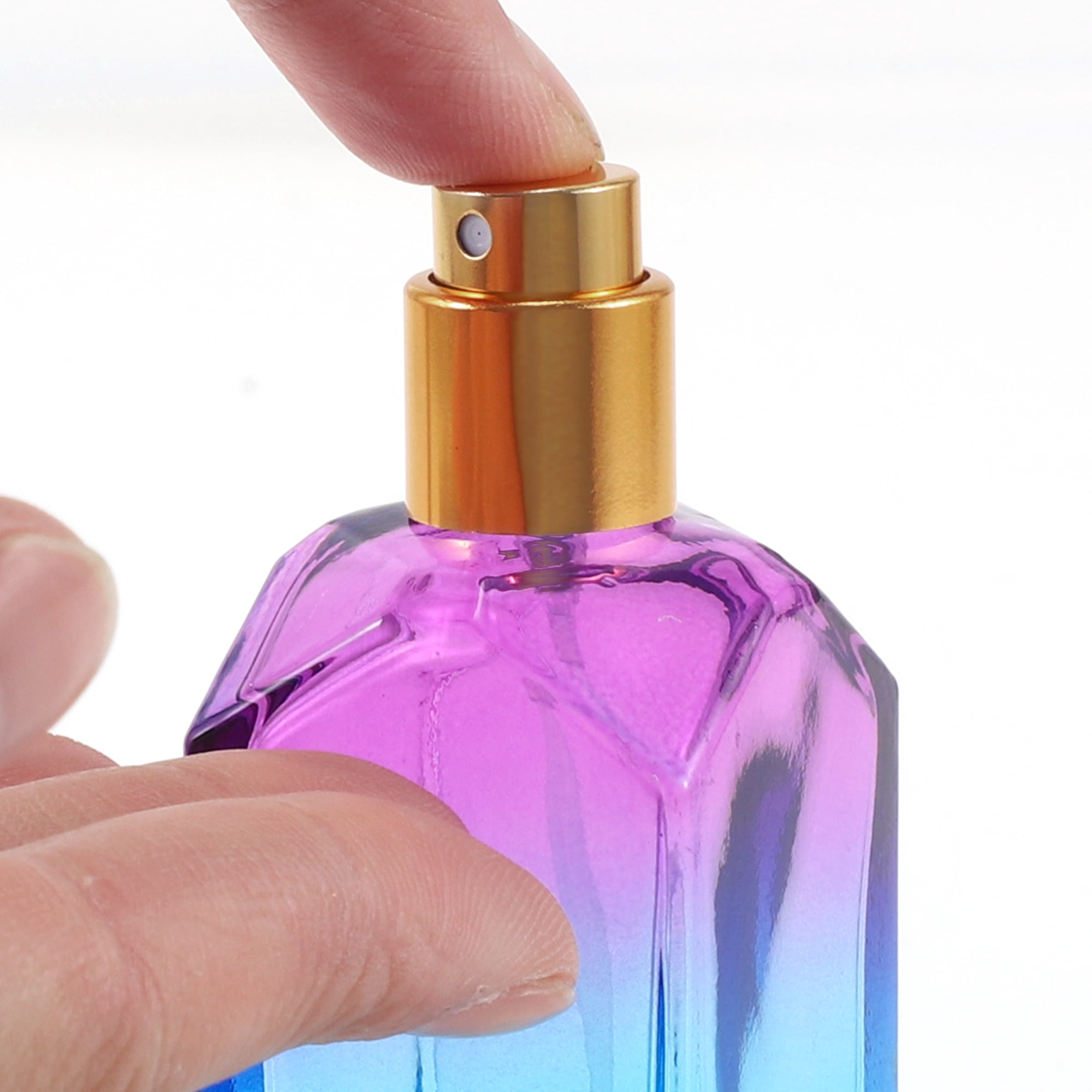 Unique Bargains Stylish Perfume Bottles Countertops 1.01oz 1 Pc Purple-Blue Gradient