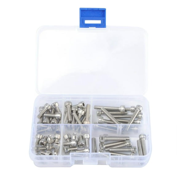 UPOUART Stainless Steel Screws Assortment Kit 60PCS Cabinet Hardware Fasteners for Wood Metal 3.9×2.6×1in