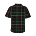 thumbnail image 3 of Easygdp Buffalo Plaid Dark Green Men's Hawaiian Shirts Print Lapel Short Sleeve for Beach, vacation, party, casual occasions - Small, 3 of 9