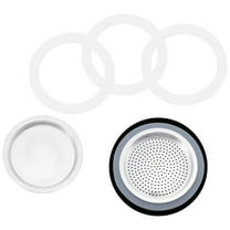 Soimiss 8Pcs Durable Plated Silver Coffee Maker Replacement Silicone Rings and Stainless Steel Mesh
