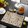 thumbnail image 3 of Tan Coffee Placemats Set of 8, Vintage Latte Cafe Books Leaves Flowers Theme Placemats for Dining Table, Place Mats for Kitchen Tabletop, Waterproof Wipeable Dining Table Mats Set, 3 of 9