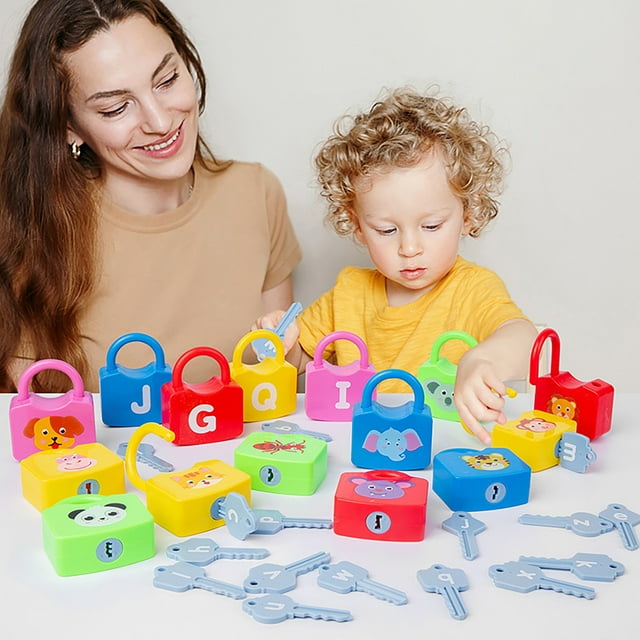 Alphabet Locks & Keys Learning Game Set | 26 Matching Letter Toys | Uppercase & Lowercase Recognition | Durable Plastic | Early Education Montessori | Gift Box – Fun Interactive Educational Toy