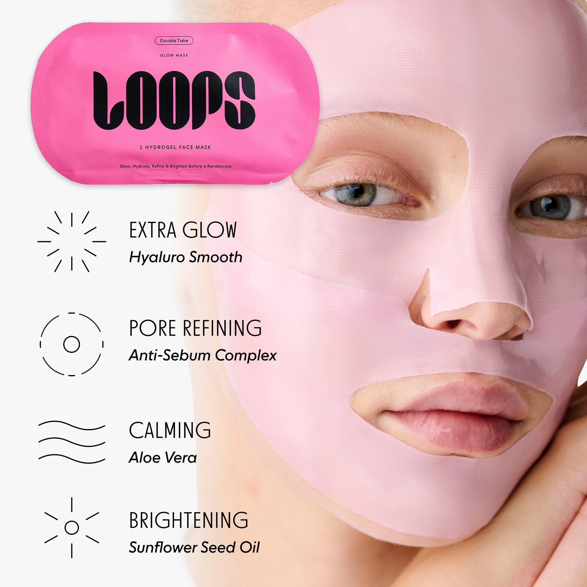 LOOPS Double Take Glow Hydrogel Face Mask, 30g