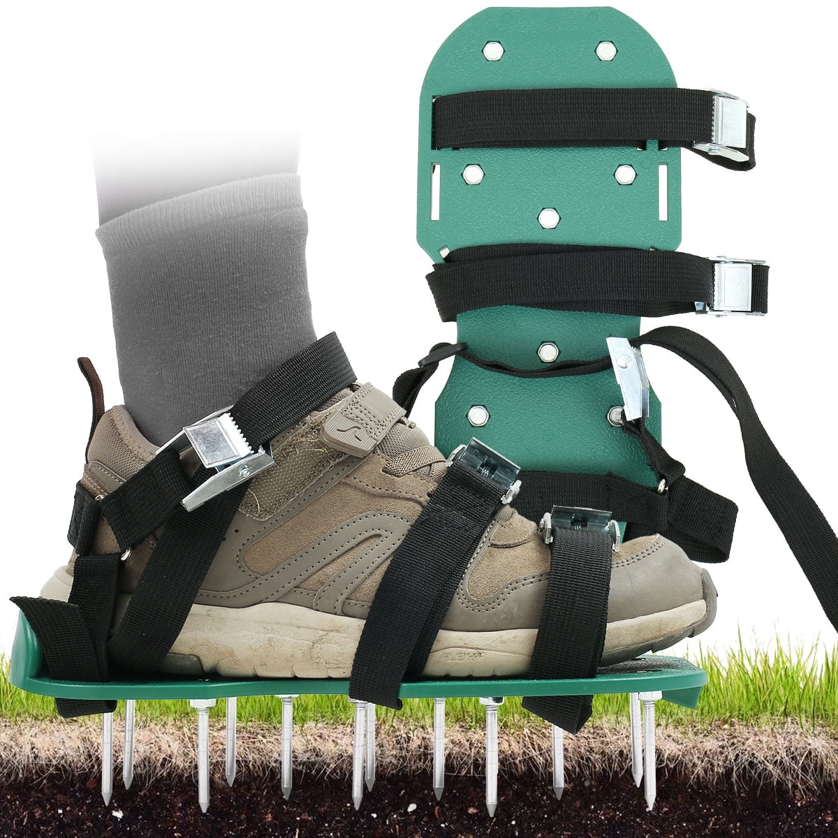 1Pair Garden Lawn Aerator Aerating Sandals/Shoes Seed with 26 Spikes 13 x 4.5cm 