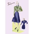 thumbnail image 2 of Unknown 14x18 Gold Ornate Wood Framed with Double Matting Museum Art Print Titled - Pleated Dress with Plaid Jacket, 1947, 2 of 4