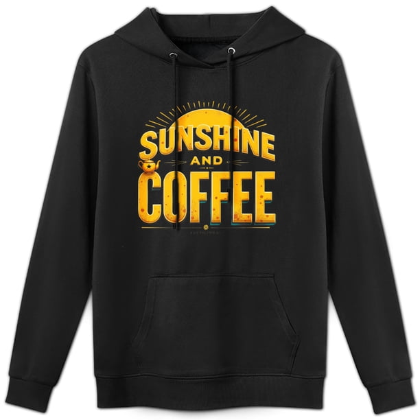 Sudadera con capucha con estampado "Sunshine & Coffee", mezcla de algodón suave, manga larga informal para hombre y mujer